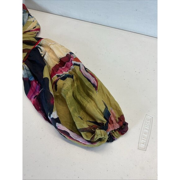 Anthropologie Vineet Bahl Sunbound Silk Blouse Size M summer beach - Picture 7 of 13